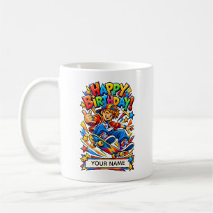 Personalised Skateboard Birthday Card for Boys Coffee Mug