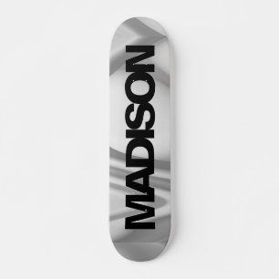 Personalised Skateboard Name Black Grey Cool
