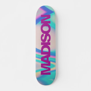 Personalised Skateboard Name Retro 90 Vaporwave