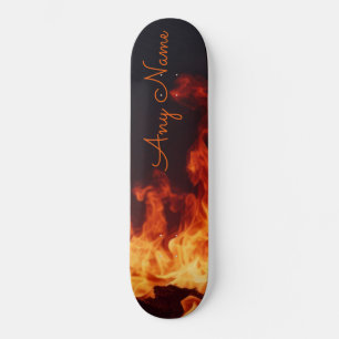 Personalised Skateboard with Flames Design