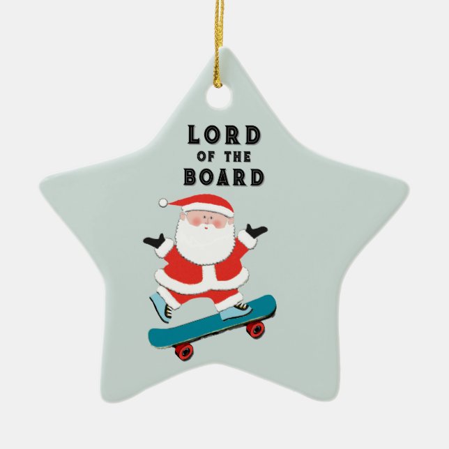 Personalised Skateboarder Keepsake Ceramic Tree Decoration (Front)