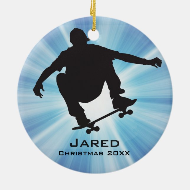 Personalised Skateboarding Ornament (Back)