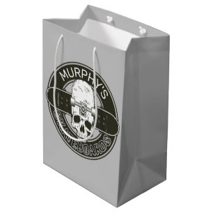 Personalised Skater NAME Skull Skateboarding Skate Medium Gift Bag