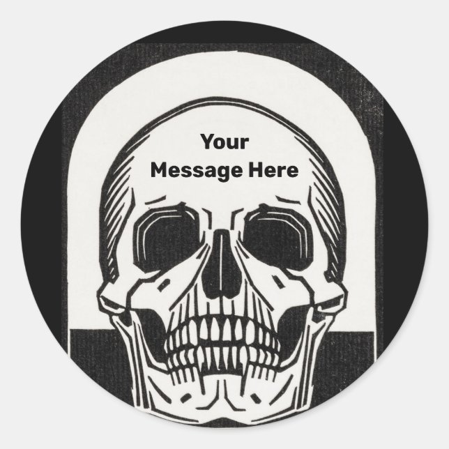 Personalised Skeleton Birthday Halloween Party Classic Round Sticker (Front)