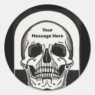 Personalised Skeleton Birthday Halloween Party Classic Round Sticker