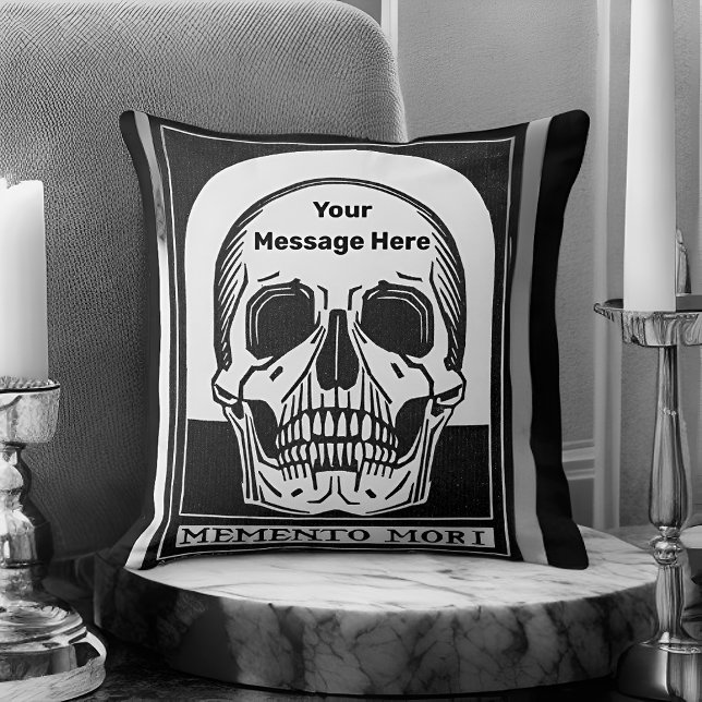 Personalised Skeleton Birthday Halloween Party Cushion (Creator Uploaded)