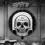 Personalised Skeleton Birthday Halloween Party Dartboard<br><div class="desc">Memento mori (1916) by Julie de Graag 

skeleton,  skull,  halloween,  death,  bones,  black,  dead,  horror,  white,  funny,  cool,  gothic,  dark,  skulls,  spooky,  goth,  bone,  vintage,  cute,  grunge,  anatomy,  ghost,  witch,  punk,  skeletons,  tarot,  emo,  scary,  black and white,  metal</div>