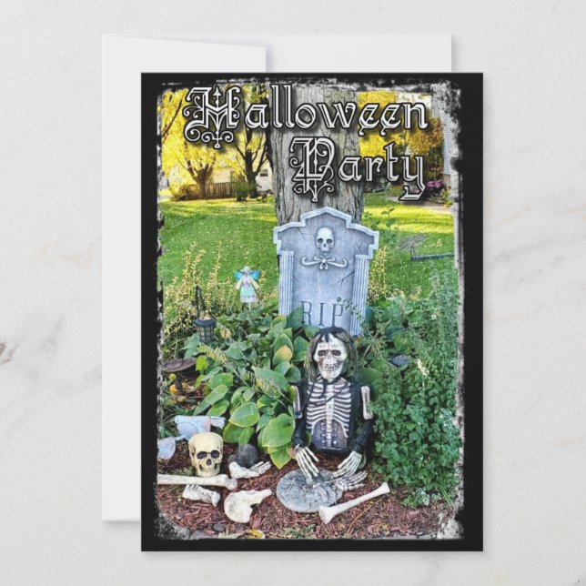 Personalised Skeleton Halloween Party Invitation (Front)
