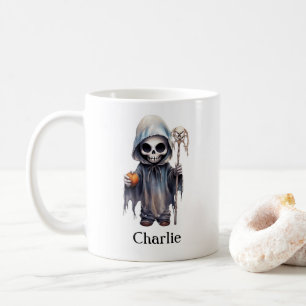 Personalised Skeleton Halloween Reaper Coffee Mug
