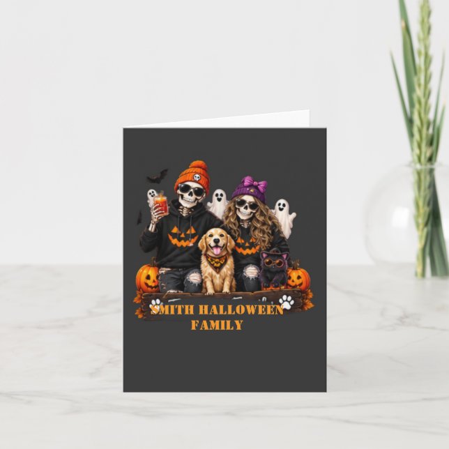 Personalised Skeleton Halloween Stay Spooky Card (Front)