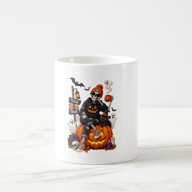 Personalised Skeleton Halloween Stay Spooky  Coffee Mug (Center)