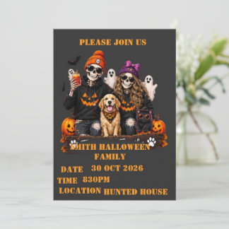 Personalised Skeleton Halloween Stay Spooky Invitation