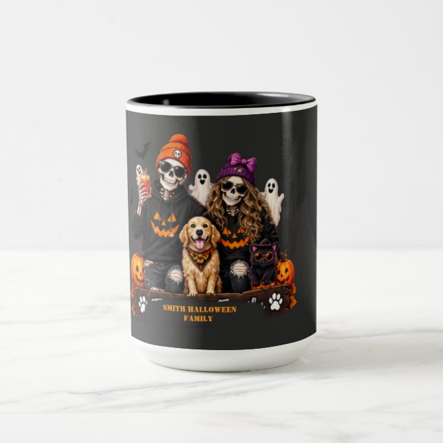 Personalised Skeleton Halloween Stay Spooky Mug (Center)