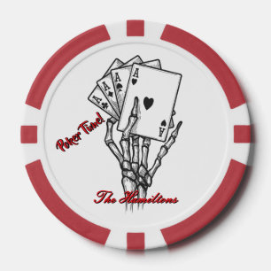 Personalised Skeleton Hand Poker Chips