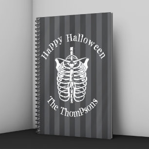 Personalised Skeleton Happy Halloween Notebook