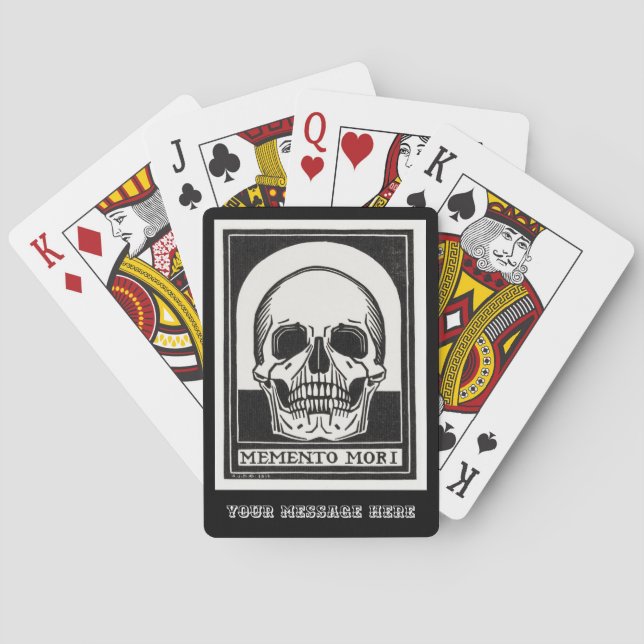 Personalised Skeleton Skull Black and White Playing Cards (Back)