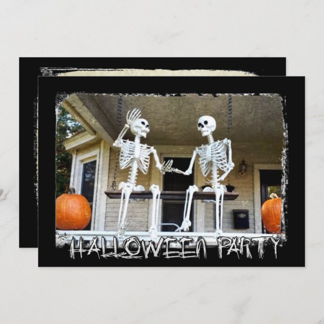 Personalised Skeletons Halloween Party  Invitation (Front/Back)