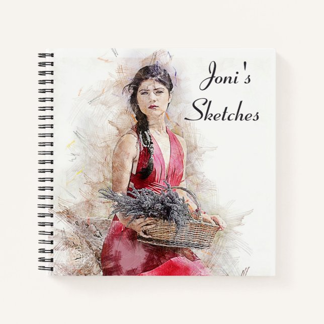 Personalised Sketchbook Spiral Notebook (Front)