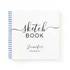 Personalised Sketchbook Your Name Elegant Script