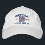 Personalised Skipper Nautical Star Embroidery Embroidered Hat<br><div class="desc">A Classic crossed anchors nautical style with a star applique,  a custom embroidered cap for a skipper of special occasions. 
 
 


 
Use the "Ask this Designer" link to contact us with your special design requests or for some assistance with any of your customisation needs.</div>