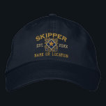 Personalised Skipper Nautical Star Embroidery Embroidered Hat<br><div class="desc">A Classic crossed anchors nautical style with a star applique,  a custom embroidered cap for a skipper of special occasions. 
 
 


 
Use the "Ask this Designer" link to contact us with your special design requests or for some assistance with any of your customisation needs.</div>