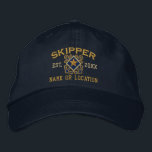 Personalised Skipper Nautical Star Embroidery Embroidered Hat<br><div class="desc">A Classic crossed anchors nautical style with a star applique,  a custom embroidered cap for a skipper of special occasions. 
 
 


 
Use the "Ask this Designer" link to contact us with your special design requests or for some assistance with any of your customisation needs.</div>