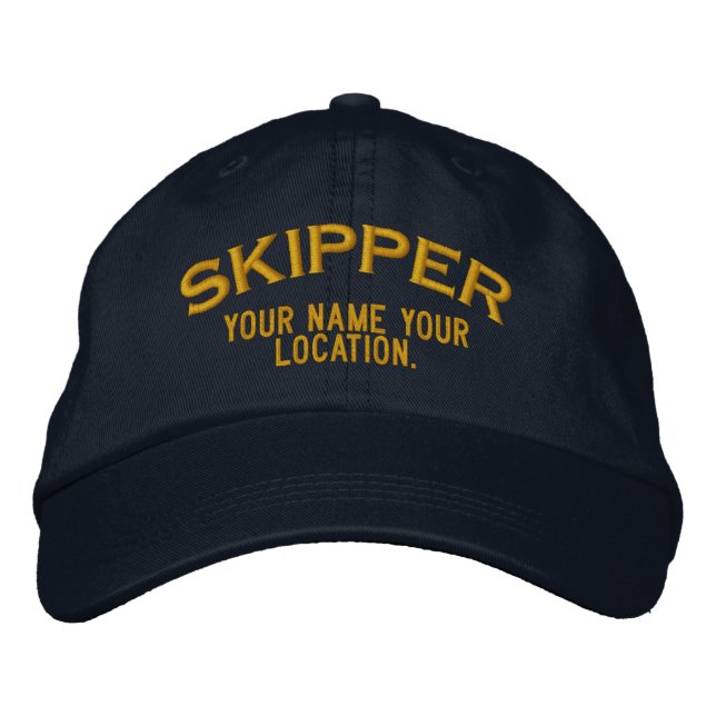 Personalised Skipper Nautical Style Hat (Front)