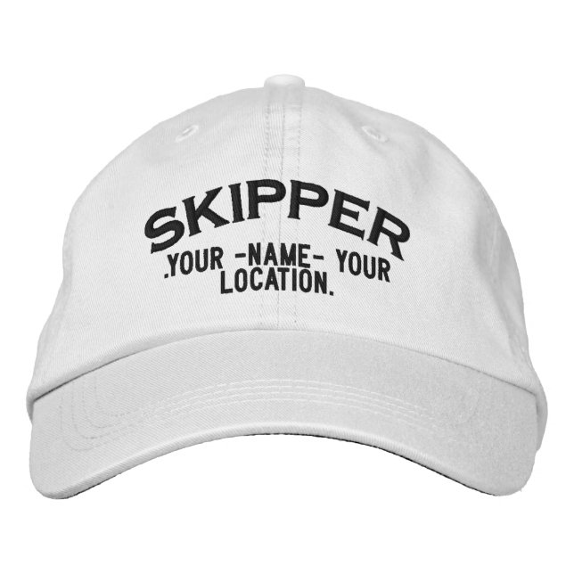 Personalised Skipper Nautical Style Hat (Front)
