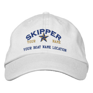 Personalised SKIPPER Star Ball Cap Embroidery