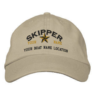 Personalised SKIPPER Star Ball Cap Embroidery