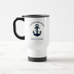 Personalised Skipper Vessel Nautical Travel Mug