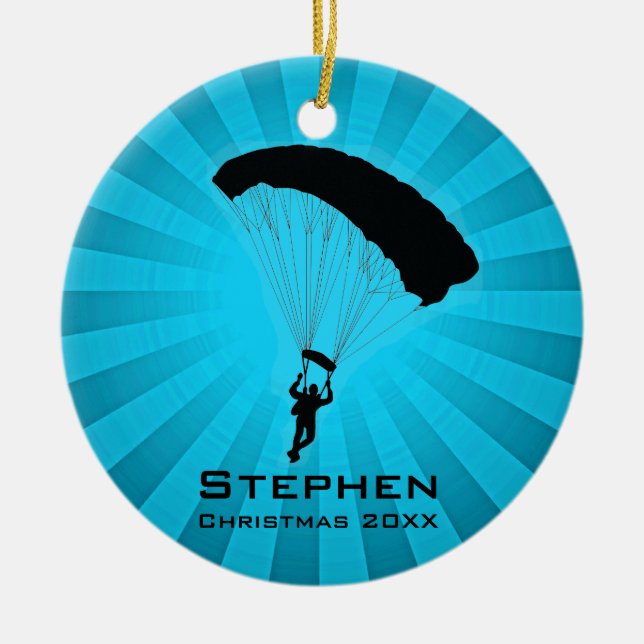 Personalised Sky Diving Parachuting Ornament (Front)