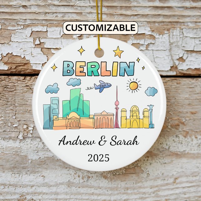 Personalised Skyline Berlin Ornament, Germany Ceramic Tree Decoration (Creator Uploaded)