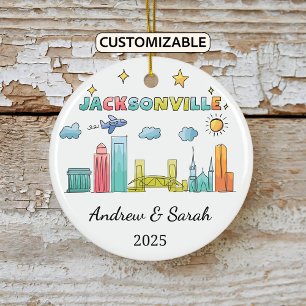 Personalised Skyline Jacksonville Ornament Florida