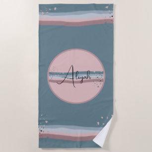 Personalised Slate Blue Magical Twilight  Beach Towel
