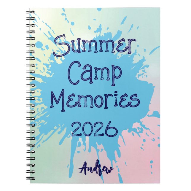 Personalised Sleepaway Summer Camp Camper's Notebook (Front)