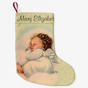Personalised Sleeping Angel in Cloud Small Christmas Stocking