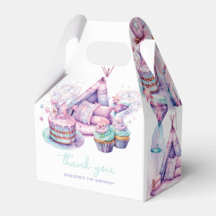 Personalised Sleepover Girl Birthday Party Pastel Favour Box