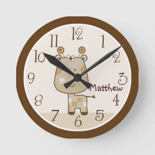 Personalised Sleepy Safari Giraffe Nursery Clock