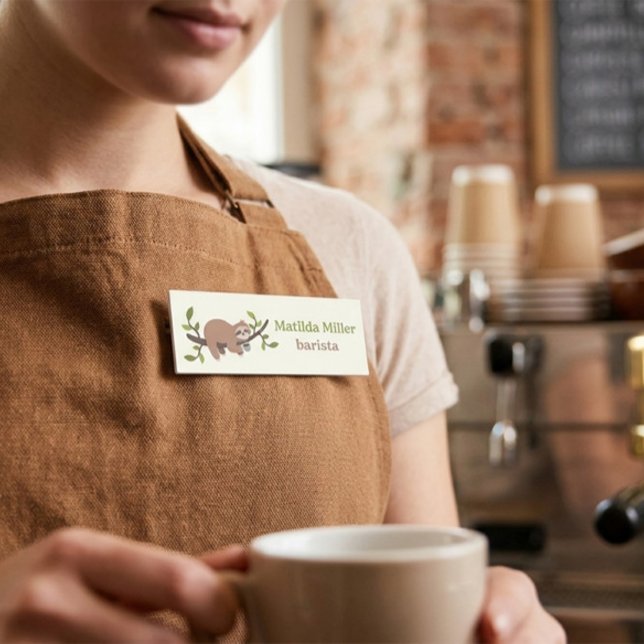 Personalised Sloth Coffee Bar  Name Tag (Creator Uploaded)