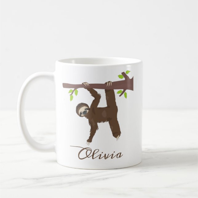 Personalised Sloth Coffee Mug Sloth Gifts for Her (Left)