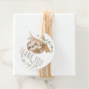 Personalised Sloth Girl Birthday Favour Tags