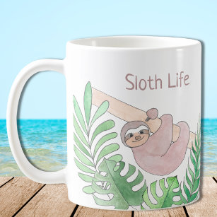 Personalised Sloth Life Coffee Mug