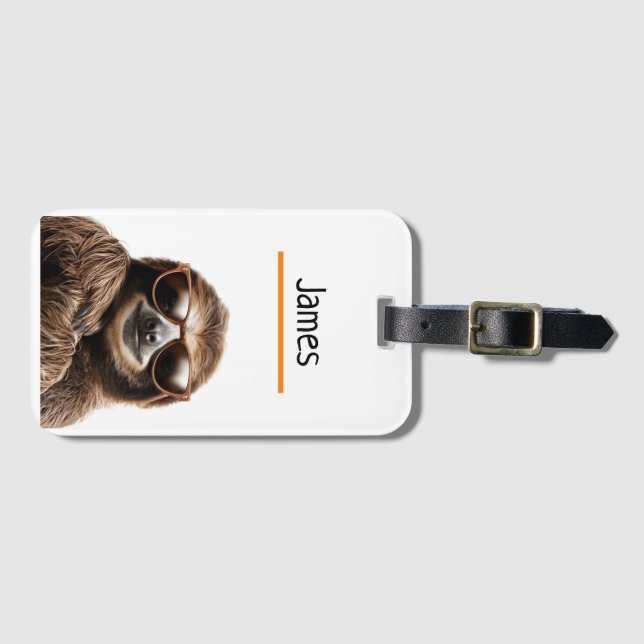Personalised Sloth Luggage Tag (Front Horizontal)