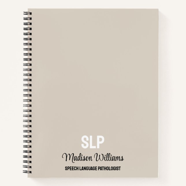 Personalised SLP Speech Language Pathologist Gift Notebook (Front)