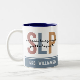 Personalised SLP Speech Language Pathologist Two-Tone Coffee Mug