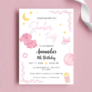 Personalised Slumber Party Birthday Invitation