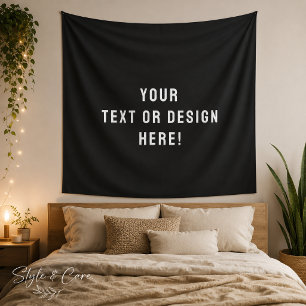 Personalised Small Black Tapestry Design