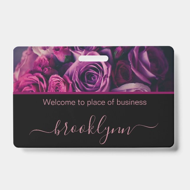 Personalised Small Business Name Tag ID Badge (Front)