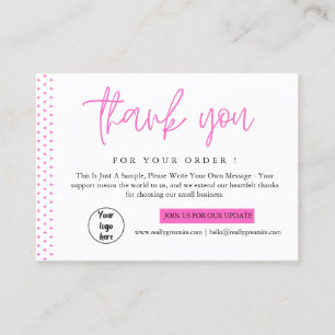 Personalised Small Business Thank You Card